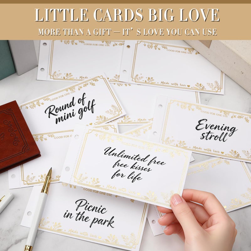 JULEASEL Love Coupons for Him â€“ 30 Blank Personalized Coupons | Romantic Valentines Gifts for Him, Thoughtful Valentines Day Gifts for Husband, Cute Vday Gift for Boyfriend (Vintage Brown) - Image 3