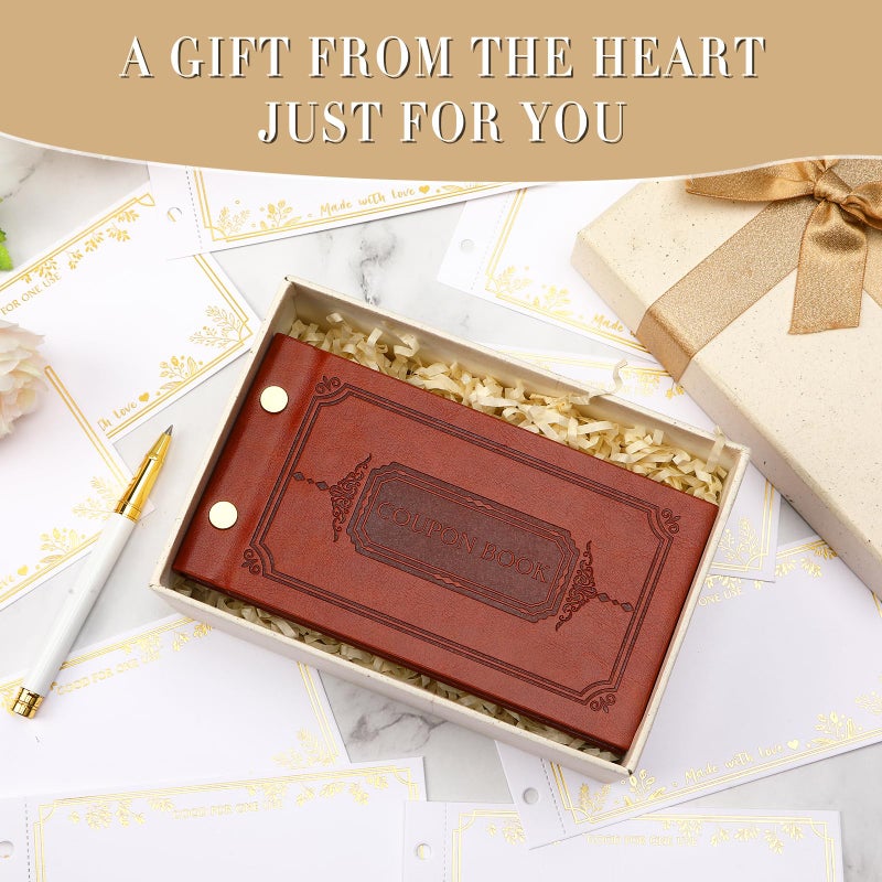 JULEASEL Love Coupons for Him â€“ 30 Blank Personalized Coupons | Romantic Valentines Gifts for Him, Thoughtful Valentines Day Gifts for Husband, Cute Vday Gift for Boyfriend (Vintage Brown) - Image 4