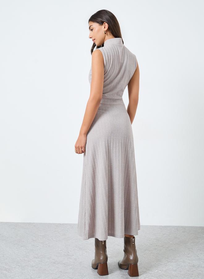 Styli Sleeveless Maxi Dress with Button Placket - Image 5