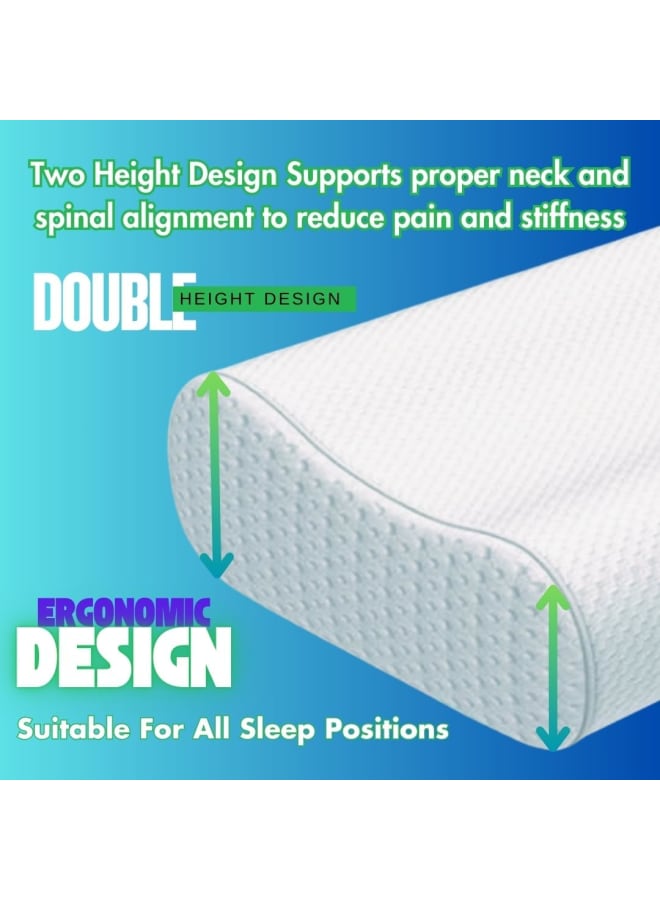 وسادة سرير من ميموري فوم ، تصميم مريح لدعم الرقبة مع تقنية الارتداد، وسادة طبية للنوم على الجانب أو الظهر، لتخفيف آلام الرقبة والكتف - Image 3