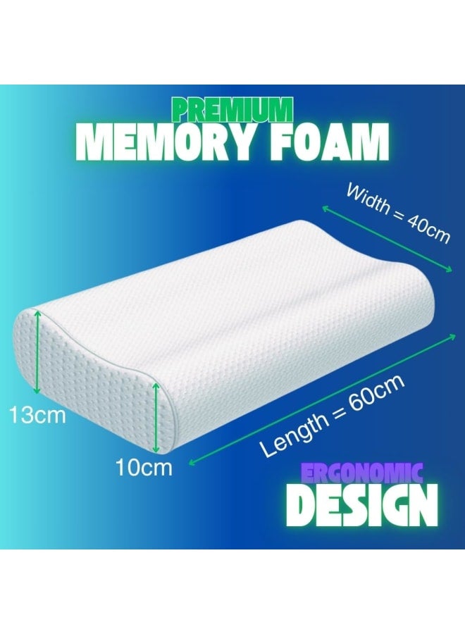 وسادة سرير من ميموري فوم ، تصميم مريح لدعم الرقبة مع تقنية الارتداد، وسادة طبية للنوم على الجانب أو الظهر، لتخفيف آلام الرقبة والكتف - Image 5