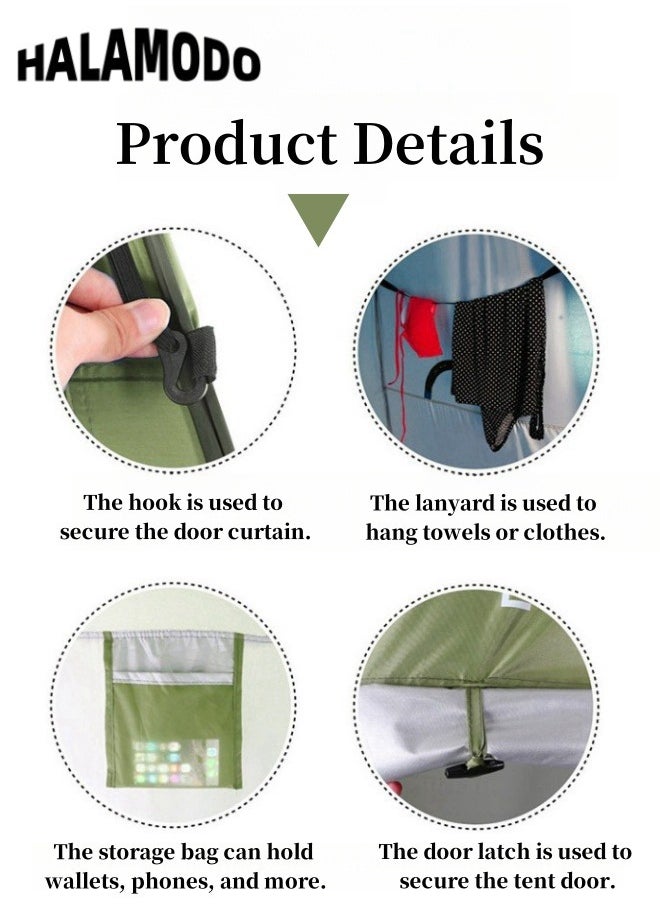 HALAMODO Pop Up Privacy Shower Tent Spacious Changing Room Portable Outdoor Shower Tent with Rope Nails and Storage Bag  for Camping & Hiking & Fishing & Beach Sun Shelter & Picnic  - Image 3