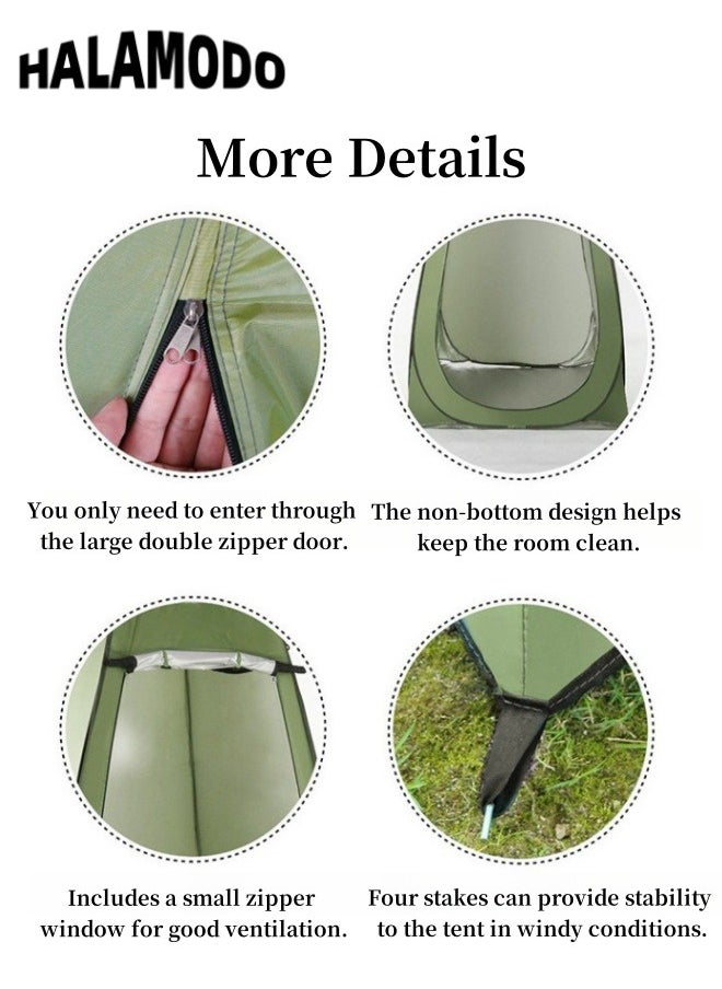 HALAMODO Pop Up Privacy Shower Tent Spacious Changing Room Portable Outdoor Shower Tent with Rope Nails and Storage Bag  for Camping & Hiking & Fishing & Beach Sun Shelter & Picnic  - Image 4