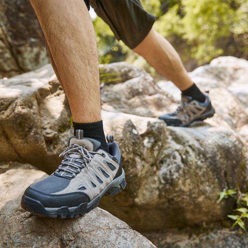 SHULOOK Men's Waterproof Hiking Shoes Lightweight Breathable Trekking Trails Shoes Non-Slip Outdoor Shoes - Image 3