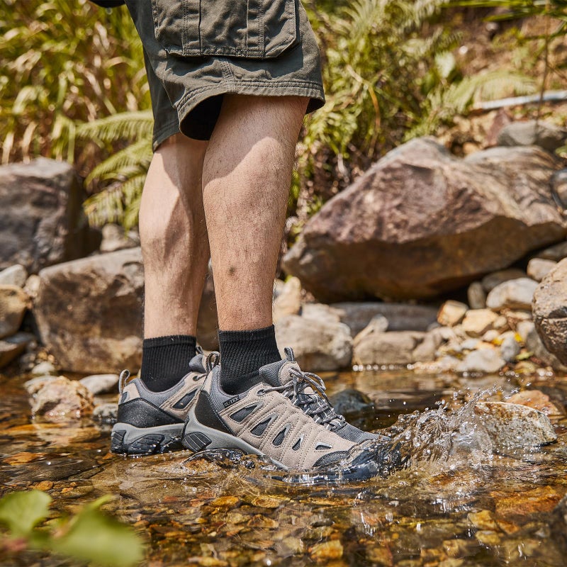 SHULOOK Men's Waterproof Hiking Shoes Lightweight Breathable Trekking Trails Shoes Non-Slip Outdoor Shoes - Image 5