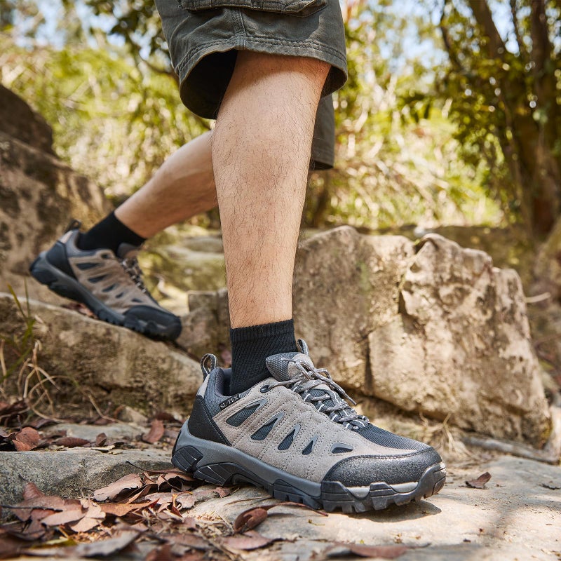 SHULOOK Men's Waterproof Hiking Shoes Lightweight Breathable Trekking Trails Shoes Non-Slip Outdoor Shoes - Image 2