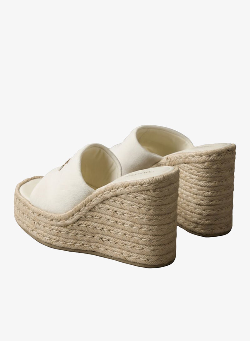 CALVIN KLEIN Canvas Wedge Espadrille Mules - Image 4