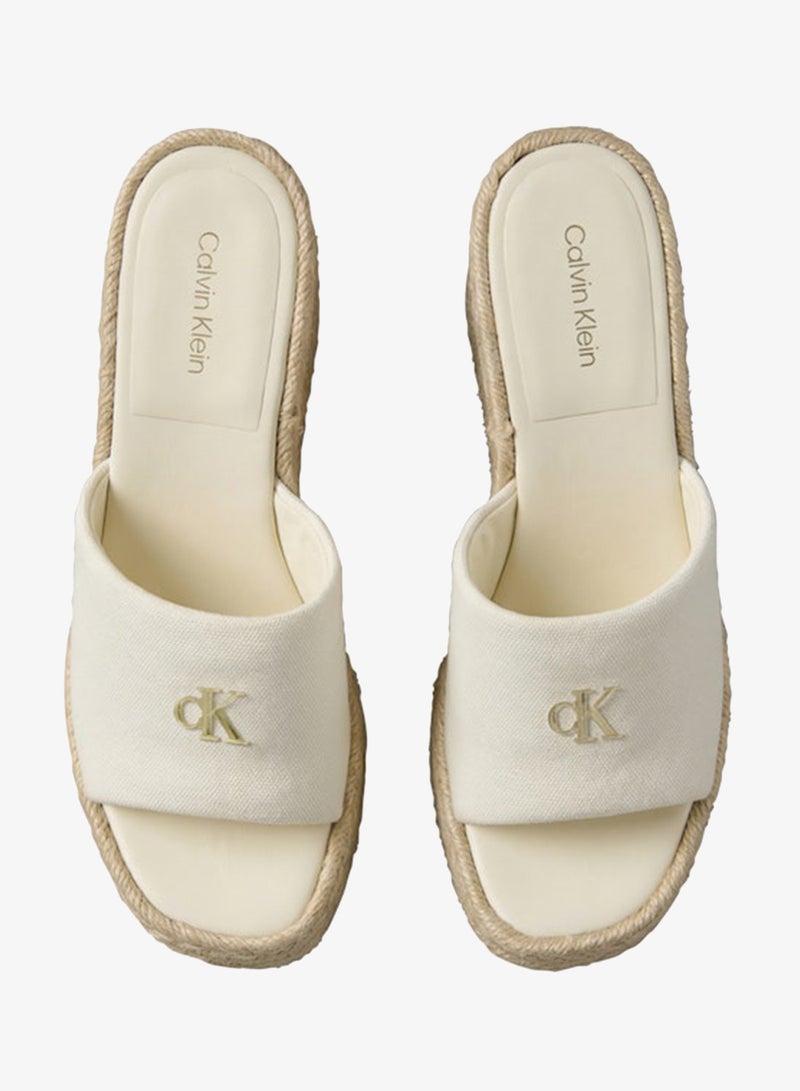 CALVIN KLEIN Canvas Wedge Espadrille Mules - Image 5