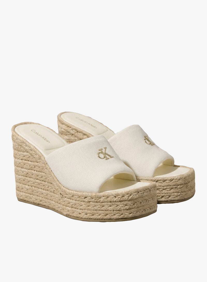 CALVIN KLEIN Canvas Wedge Espadrille Mules - Image 3