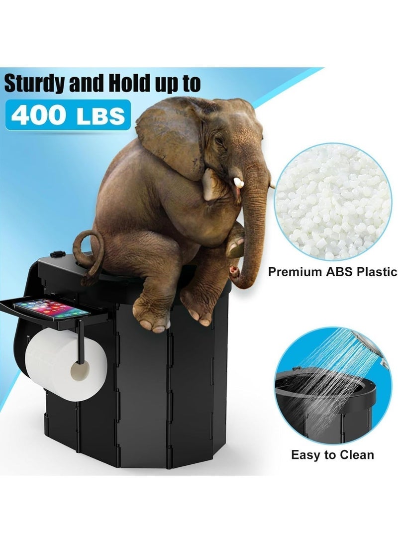 BlueFire Portable Folding Camping Toilet for Adults 🚻 | Foldable Travel Potty with Removable Phone Shelf & Toilet Paper Holder 📱🧻 | Heavy-Duty 400 lbs Load ABS Outdoor Commode Bucket | Waterproof, Lightweight, Easy-Clean Porta Potty for Car, Tent, Hiking, Fishing, Road Trips, Camping & Emergencies 🌄💧 | Multi-Functional Design – Use as Toilet, Trash Can, Storage Box or Seat | Compact Foldable Toilet with Lid & Carry Bag for Ultimate Convenience Anywhere, Anytime 🚙✨ - Image 1
