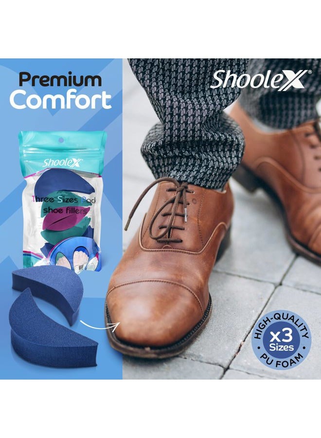 Shoolex 3 Sizes Pack Shoe fillers for Too Big Shoes Men/Women Toe Cushion Insert to Make Shoes Fit Tighter Foam Shoe Size Reducer for Sport Dress Casual High Heels and Boots - Image 3