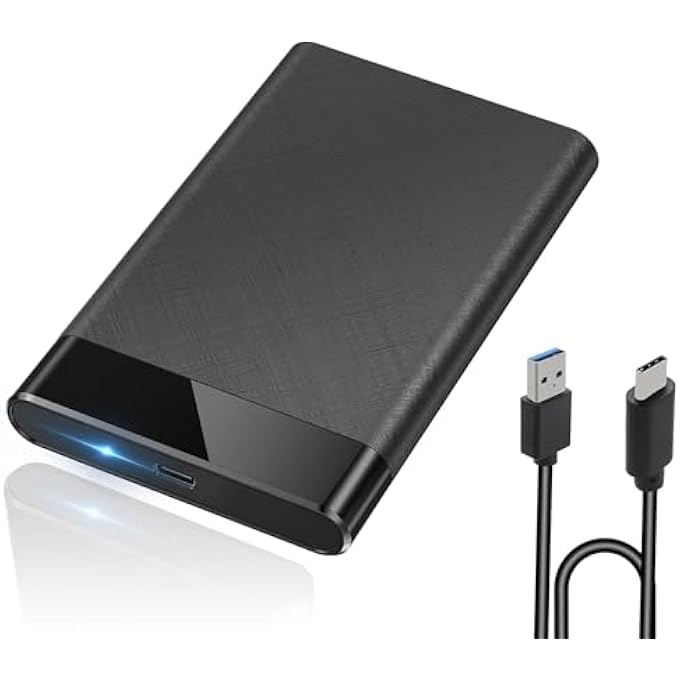 rayihni حافظة قرص صلب 2.5 بوصة 6 جيجابت في الثانية USB C 3.0/3.1 مع غطاء منزلق وحافظة SSD بدون أدوات من نوع 2.0 C بسعة 5 تيرابايت لقرص صلب خارجي متين لأجهزة اللابتوب - Image 1