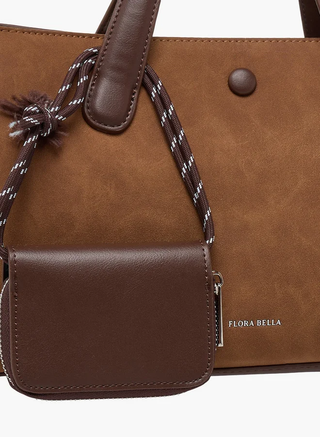Flora Bella By Shoexpress Solid Tote Bag with Detachable Strap and Pouch