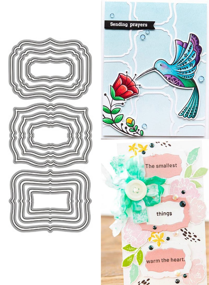 Mvchifay Cutting Dies Metal Stencils Scrapbooking Tool DIY Craft Carbon Steel Embossing Template for Paper Card Making Curved Label tags185x8cm