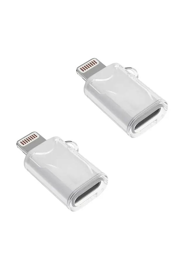 UKETO USB C To Lightning Adapter Fast Charging White 2 Pack Durable ABS Material - Image 1