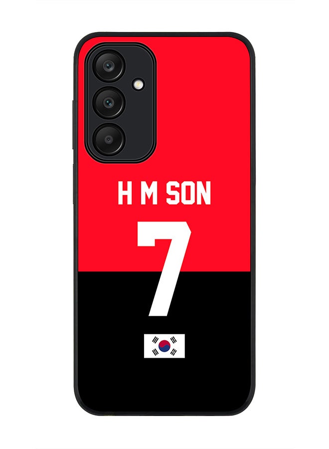 Stylizedd Rugged Black edge case for Samsung Galaxy A25, Slim fit Soft Case Flexible Thin Cover- Football Team-South Korea, Player Name-H M Son - Image 1