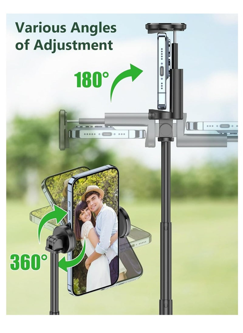 Generic - 52" Selfie Stick Tripod, Aluminum All-in-1 Extendable Cell Phone Tripod Stand with Remote, 360° Rotate Lightweight & Portable Travel Tripod for Cell Phone Compatible with iPhone 16/15/14/13/Android - Image 1