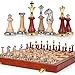 Kvintes Large Wooden Chess Set with Metal Wooden Chess Pieces Luxury 17 Inch Chess Board Game with 2 Extra Queens Premium Classic Strategy Board Game for Adults Kids Beginners Gift Lovers - Image 2