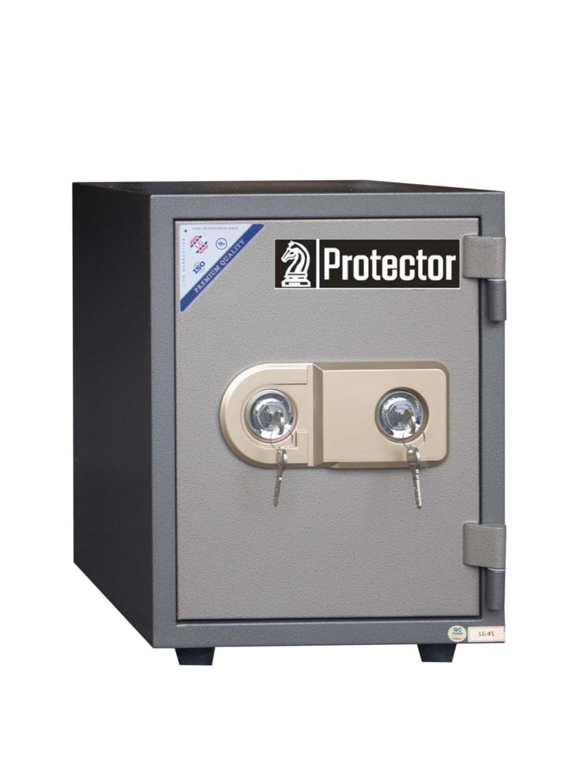 Protector PROTECTOR Safe PT45K Fireproof Safe Box - Anti-Burglar Home and Office Safe with a Removable Shelf and Dual Locks (H45 x W31 x D37 CM, 45KG) - Med In Vietnam  - Image 1