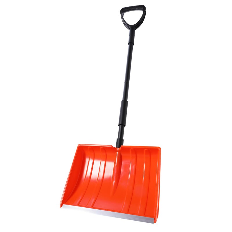 Yocada Snow Shovel for Driveway Home Garage Snow Removal Aluminum Strip with D-Grip Handle 55 inch Long Large Capacity Shovel for Garden Car Camping Outdoor Orange - Image 1