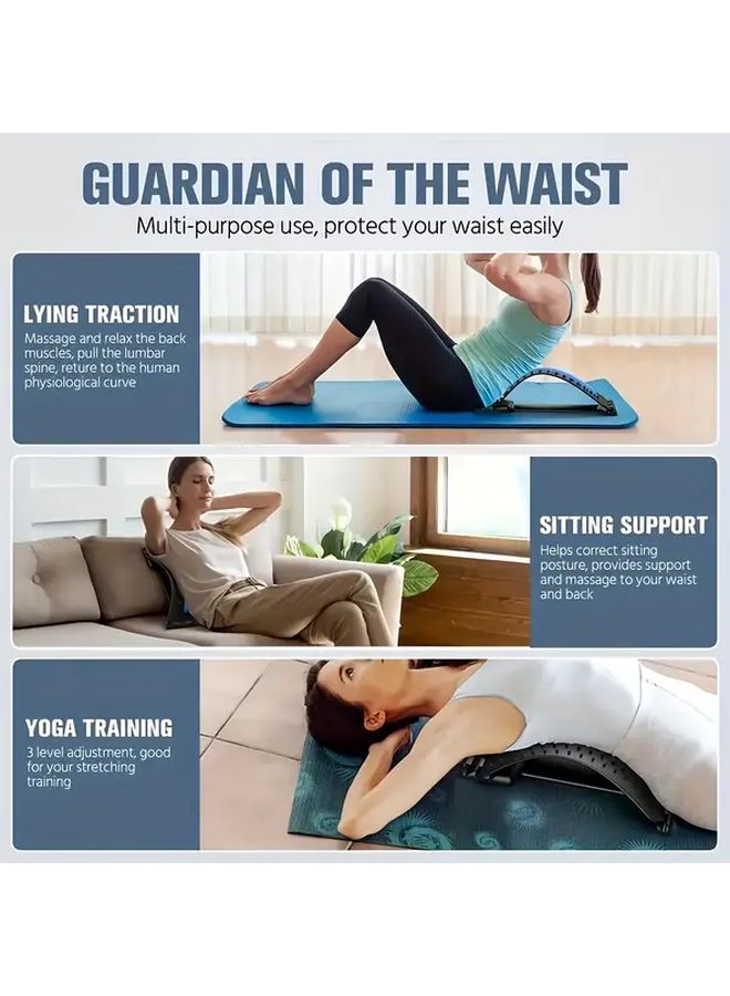 Blue Ergonomic Lumbar Support With 3 Mode Massage For Car Office Use - Image 4