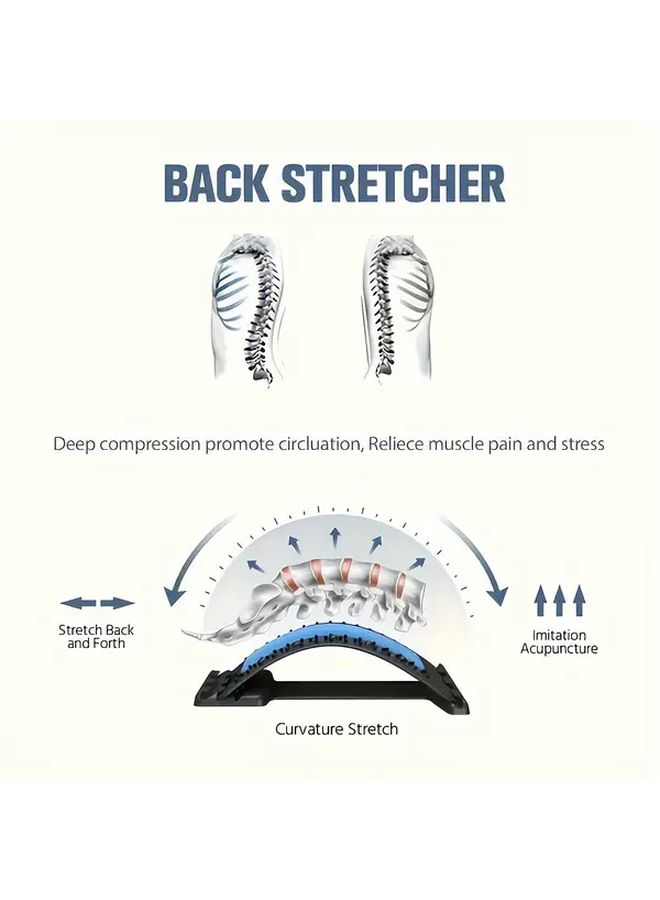 Blue Ergonomic Lumbar Support With 3 Mode Massage For Car Office Use - Image 2