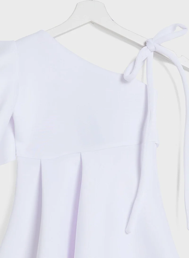 ليتل جولدن ابل Kids One Shoulder Dress