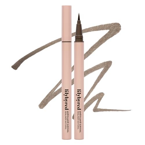 lilybyred AM9 to PM9 Survival Penliner Natural Korean Soft Ash Tone Liquid Eyeliner 01mm UltraFine Brush QuickDry SmudgeProof Layerable Ash Pigment Buildable Color 0035 oz 02 Ash Brown - Image 1