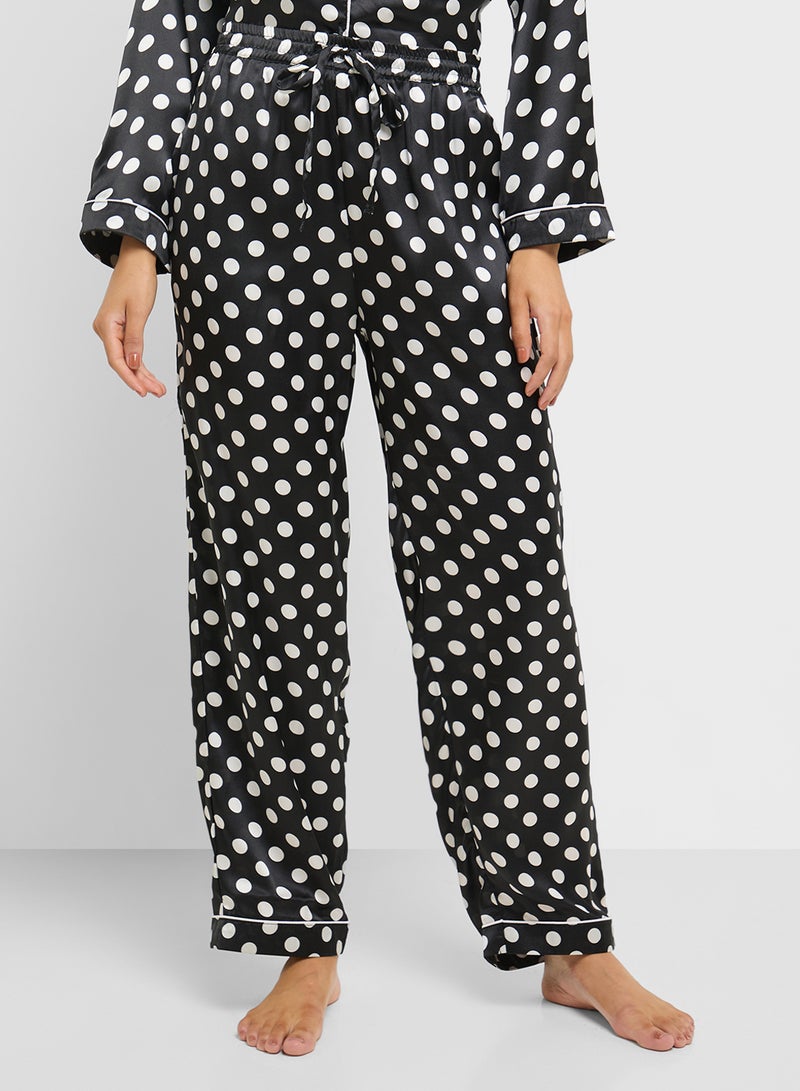 Ginger Satin Polka Dot Shirt & Pyjama Set  - Image 4