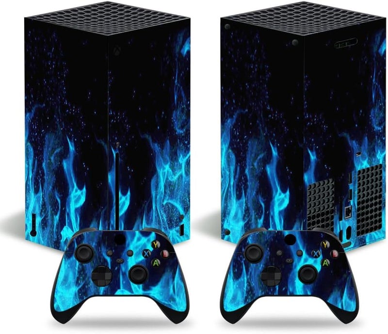 Xbox Series X Stickers Full Body Vinyl Skin Decal Protective Cover for Microsoft Xbox Series X Console and Controllers (Series X disc fire)