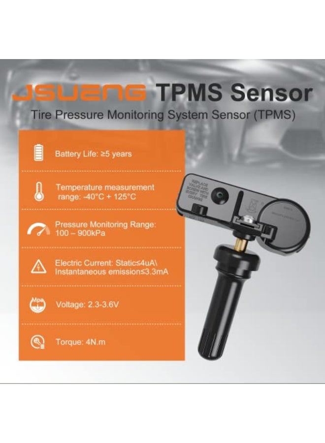 Jsueng TPMS Sensor 13586335 GM Tire Pressure Monitoring System Sensor 315MHZ Compatible with Buick Cadillac Chevy GMC Pontiac Saturn Set of Four (4) - Image 3