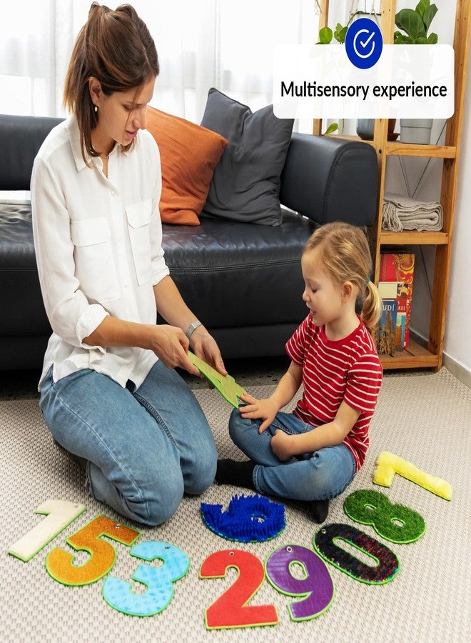 ODOXIA Sensory Mats for Autistic Children, Tactile Discs, Sensory Tiles, Sensory Carpet, Multi-Sensory Texture Toy, Sensory Toy for Tactile Play (Numbers) - Image 2
