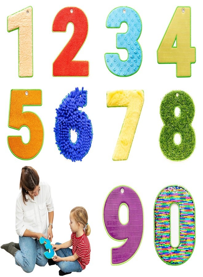 ODOXIA Sensory Mats for Autistic Children, Tactile Discs, Sensory Tiles, Sensory Carpet, Multi-Sensory Texture Toy, Sensory Toy for Tactile Play (Numbers) - Image 1