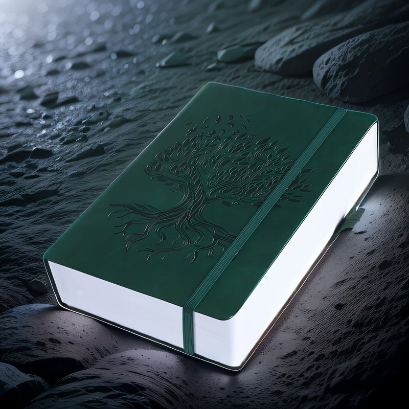 Green Vintage Inspired A5 Lined Journal 366 Pages College Ruled Hardcover Notebook For Writing And Note Taking Animal Fantasy Movie Space Themes 5.75 X 8.38 Inches - Image 1