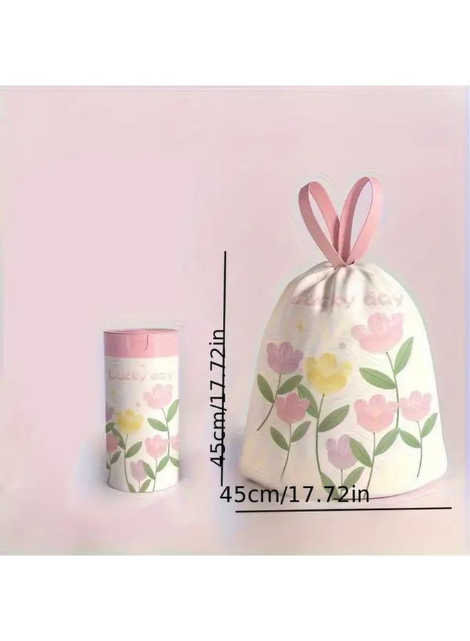 Tulip Flower Trash Bags With Drawstring 118pcs HDPE Disposable Waste Sacks - Image 2