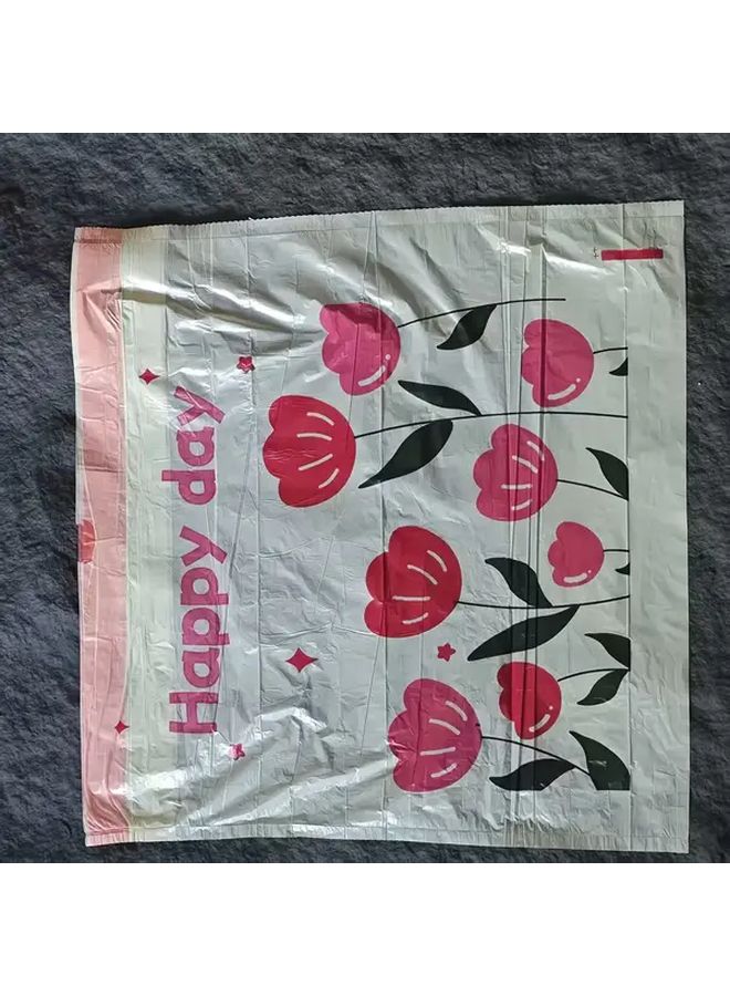 Tulip Flower Trash Bags With Drawstring 118pcs HDPE Disposable Waste Sacks - Image 5