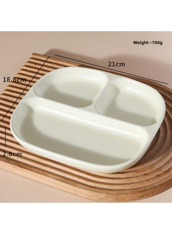 Ceramic Portion Control Plate Nordic Style Milky White