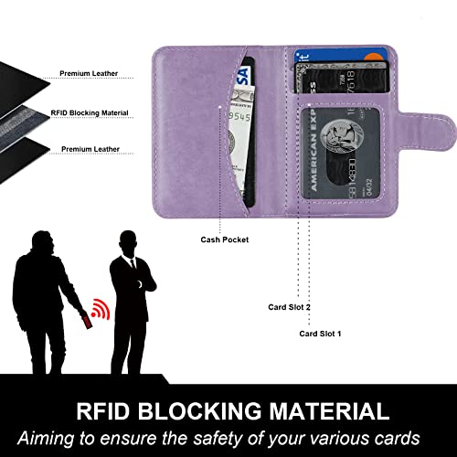 Bocasal for MagSafe Wallet Magnetic Card Holder, RFID Blocking Leather Card Slots for iPhone 16/15/14/13/12 Pro/Max/Plus, Adjustable Kickstand Flip Mag Safe Wallet (Purple) - Image 5