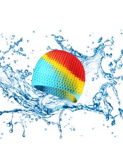 Silicone Swim Cap With High Performance Material And Hydrodynamic Shape One Size Fits All For Adults - Multi Color