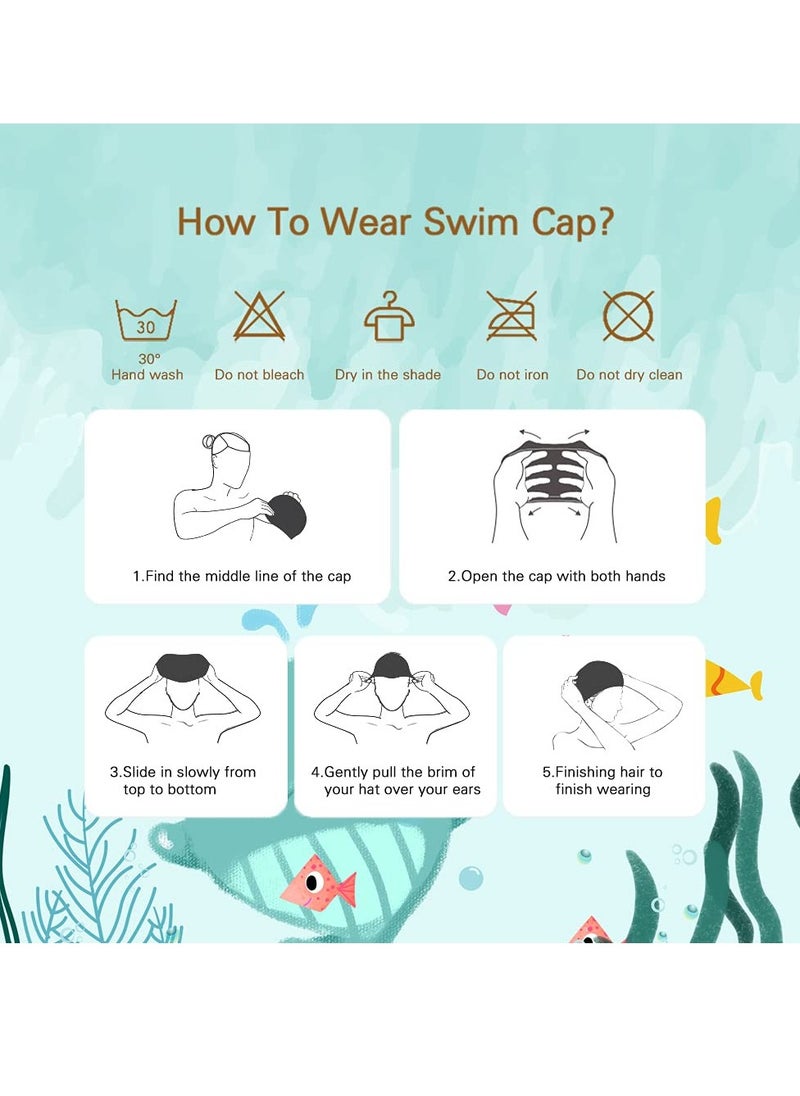 MUMS PLANET - Silicone Swim Cap With High Performance Material And Hydrodynamic Shape One Size Fits All For Adults - Multi Color - Image 1