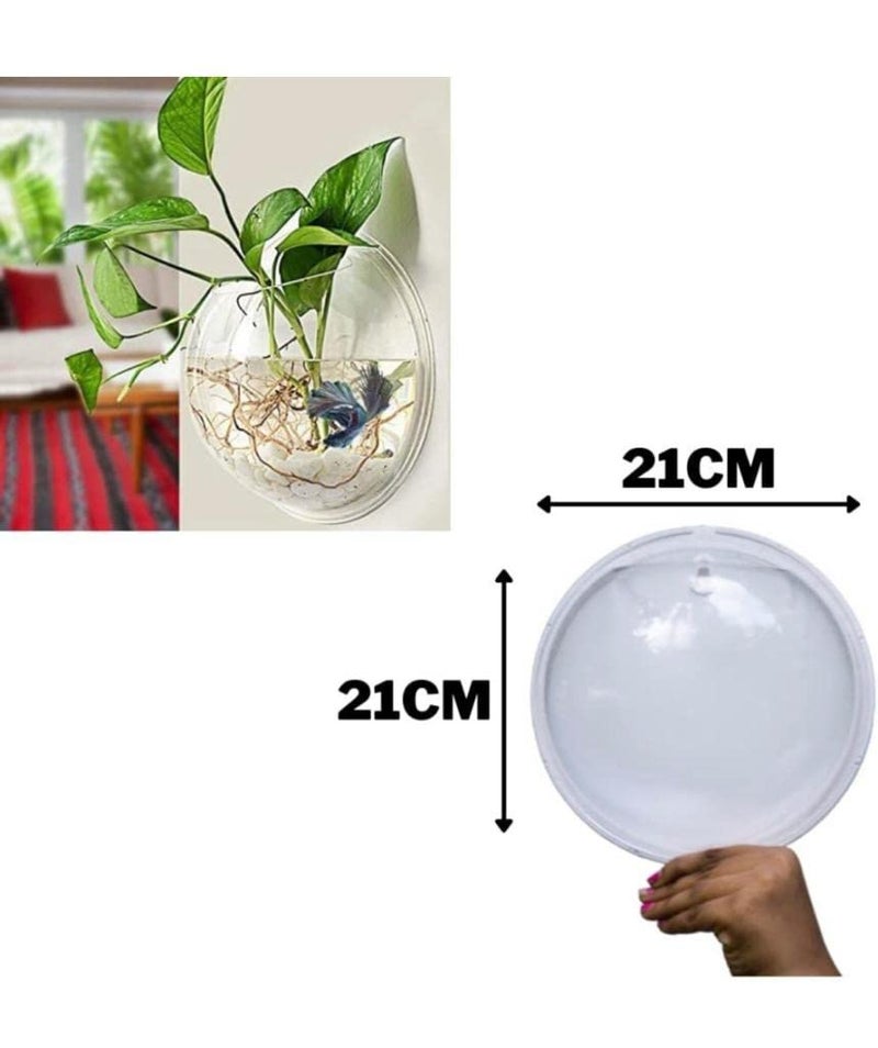 Mistletoe Beautiful Quality Wall Hanging Fish Bowl Acrylic (Not Glass) 9 Inches, 1 LTR - Image 3