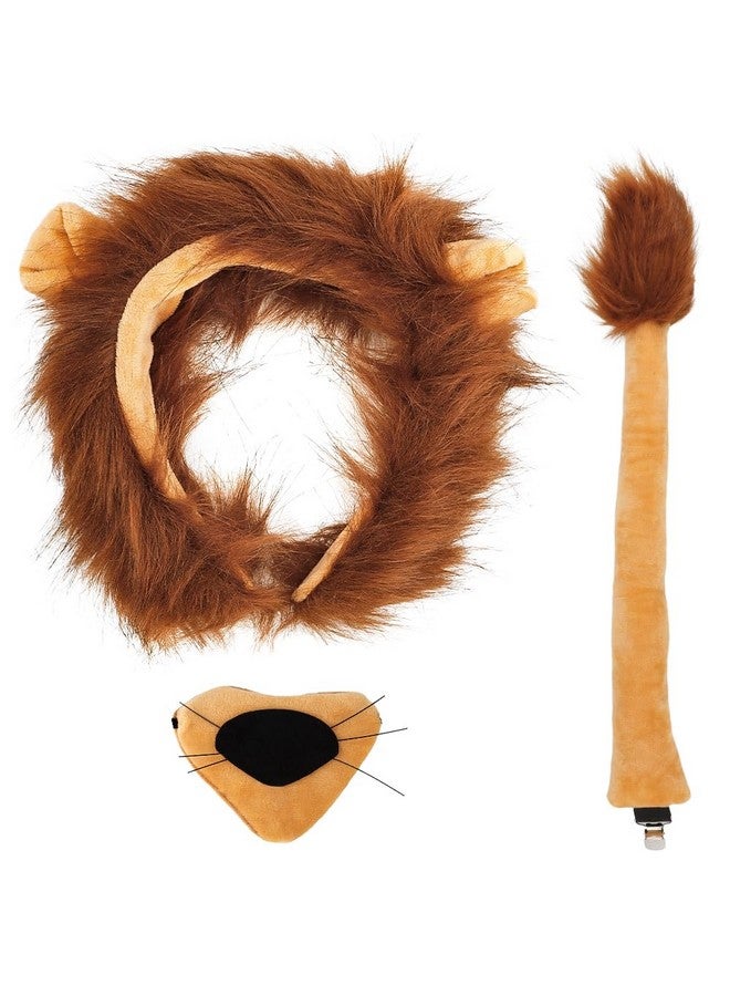 Cocide COCIDE 3Pcs Costume Accessory Set Ears Headband Tail Nose and Bow Tie Costume Accessories Set (Lion) - Image 1