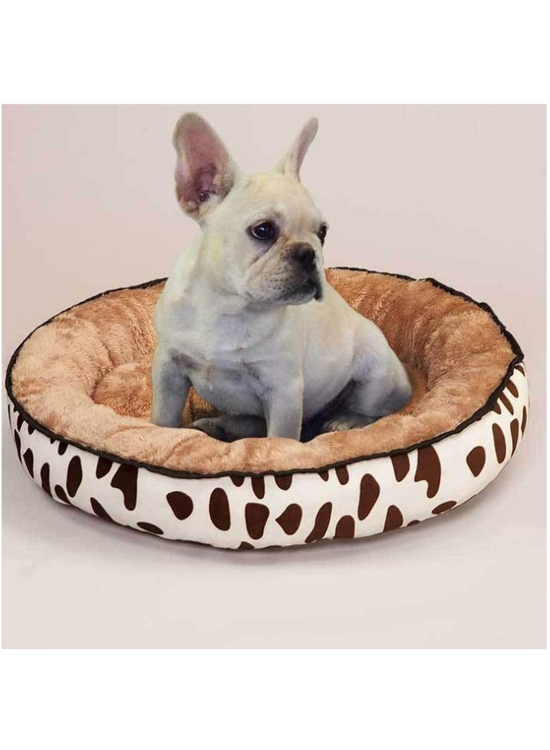 MARGOUN Dog Bed Pet Cat Bed Soft Fluffy Cushion Bed Comfortable and Washable Pet Mattress Brown/White - Image 2