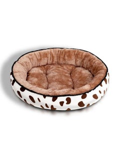 MARGOUN Dog Bed Pet Cat Bed Soft Fluffy Cushion Bed Comfortable and Washable Pet Mattress Brown/White  - Image 5
