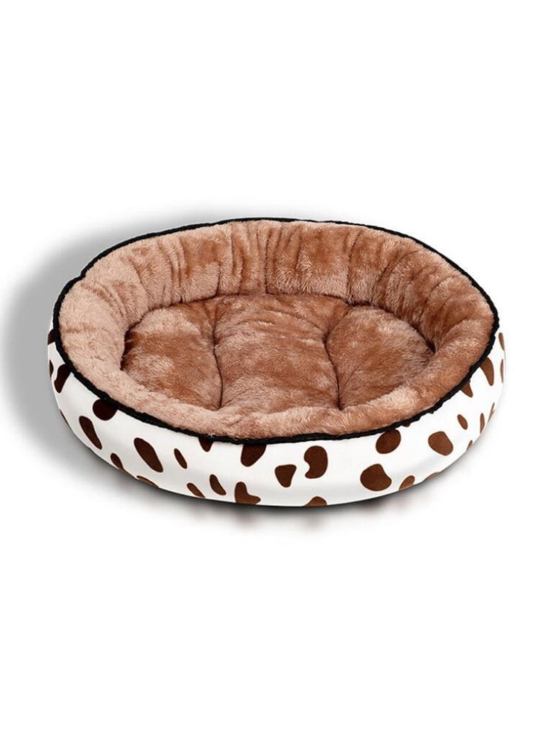 MARGOUN Dog Bed Pet Cat Bed Soft Fluffy Cushion Bed Comfortable and Washable Pet Mattress Brown/White - Image 5