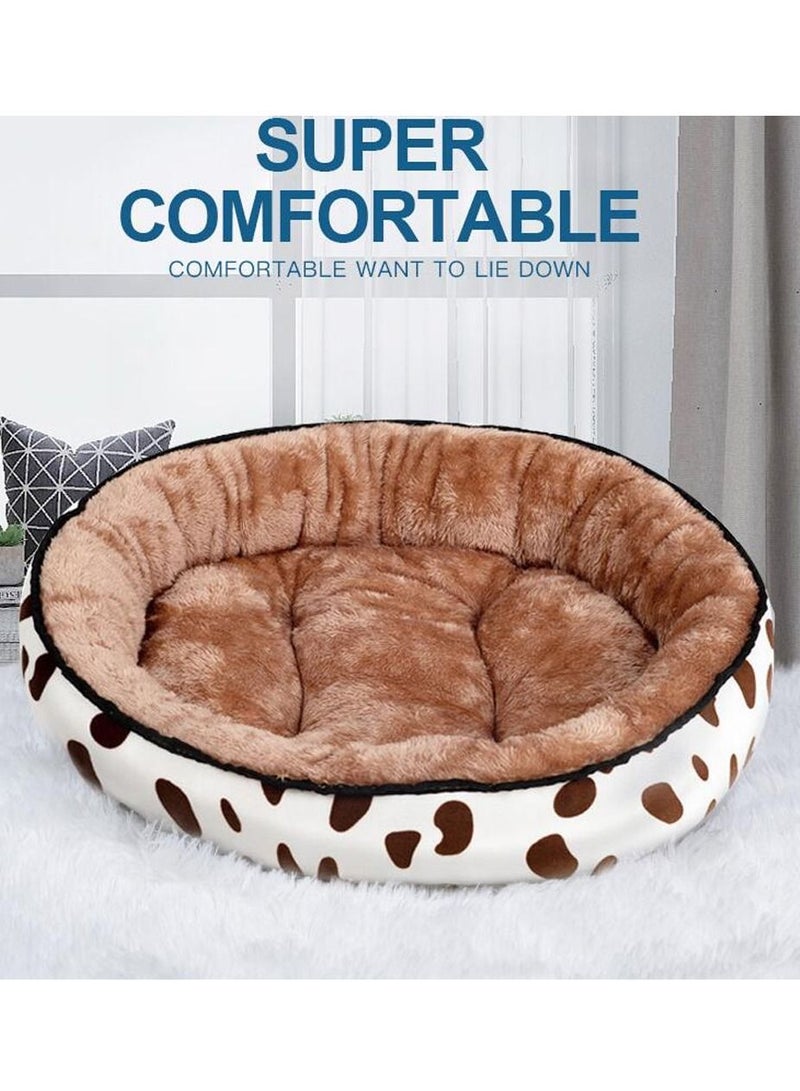 MARGOUN Dog Bed Pet Cat Bed Soft Fluffy Cushion Bed Comfortable and Washable Pet Mattress Brown/White - Image 4