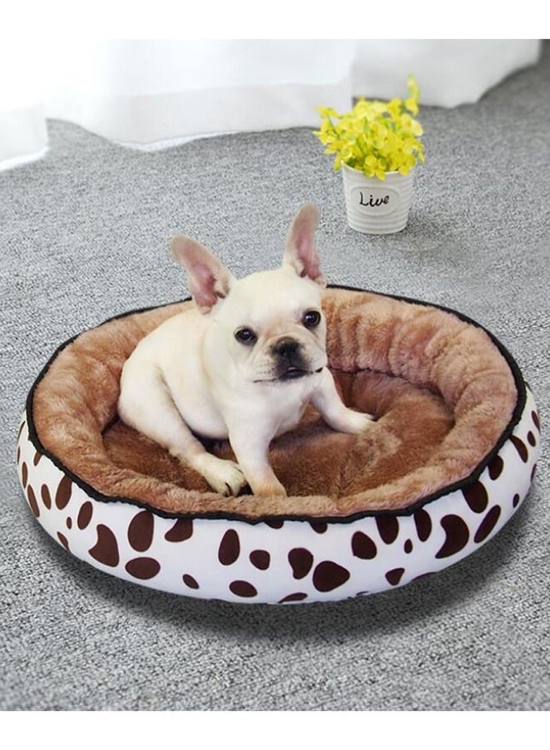 MARGOUN Dog Bed Pet Cat Bed Soft Fluffy Cushion Bed Comfortable and Washable Pet Mattress Brown/White - Image 3