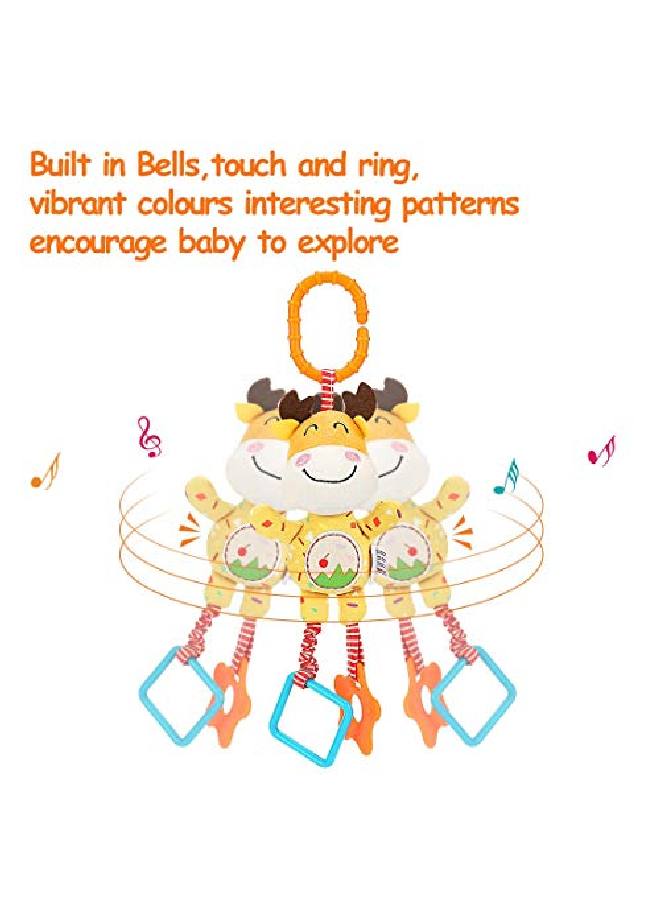 TUMAMA Baby Toys For 0 3 6 9 12 Months Handbells Baby Rattles Soft Plush Early Development Stroller Car Toys For Infant Newborn Birthday Gifts 4 Pack - Image 3