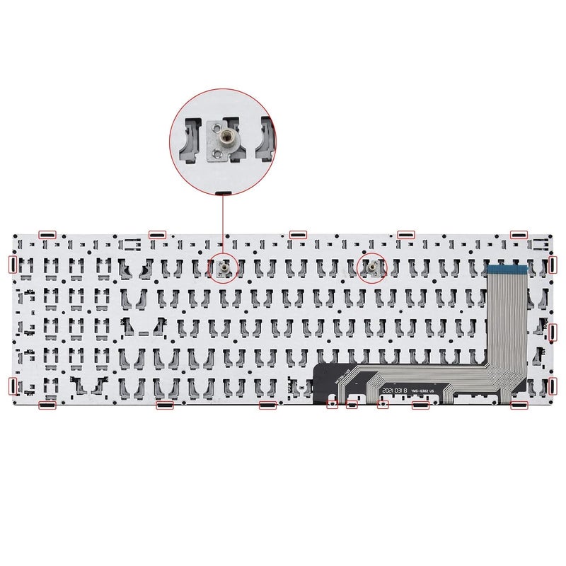 Wefly لوحة مفاتيح لابتوب متوافقة مع Lenovo IdeaPad 110-15ISK 110-17ACL 110-17IKB 110-17ISK - Image 3