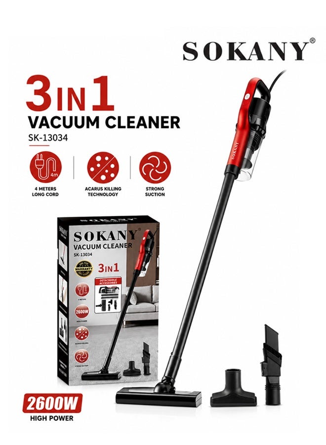 sokany 3 in 1 Vacuum Cleaner,4m Corded Upright Vacuum Cleaner,Ideal for Home, Car, Hard Floor, Carpet, Pet Hair,SK-13034 - Image 1